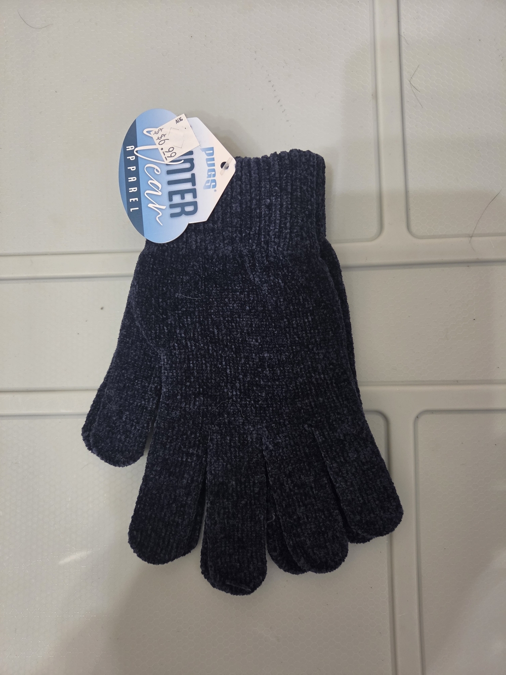 Pugs Set Of 3 Navy, Black And Pink Knit Gloves For the  Family